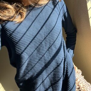 Hilary Radley Textured Navy Sweater